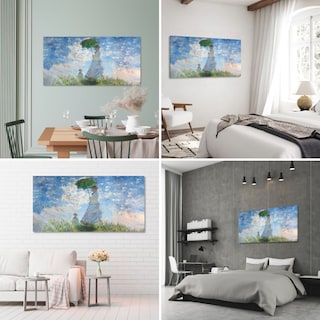 Foto 3 | Cuadro Canvas Revolution Mujer Con Sombrilla Y Su Hijo Por Claude Monet 120 x 60 cm
