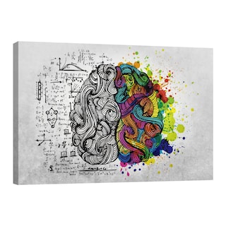 Foto 1 | Cuadro Canvas Revolution Esquema Cerebro Colores Rectangular 90 x 60