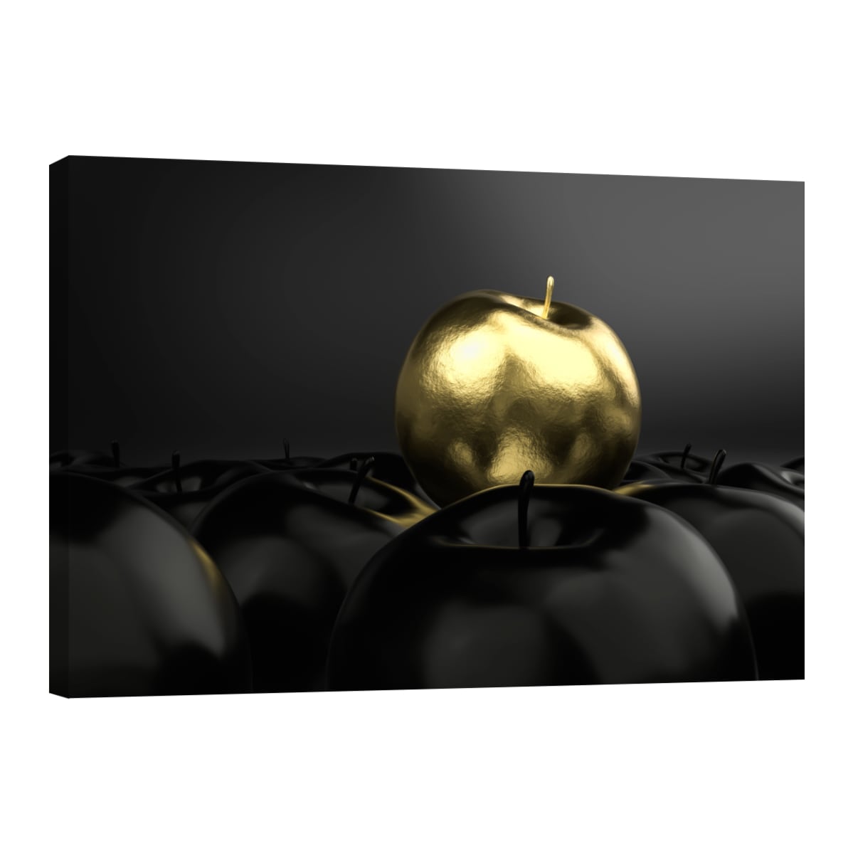 Cuadro Canvas Revolution 90 x 60 Manzana Dorada y Negras Rectangular $995