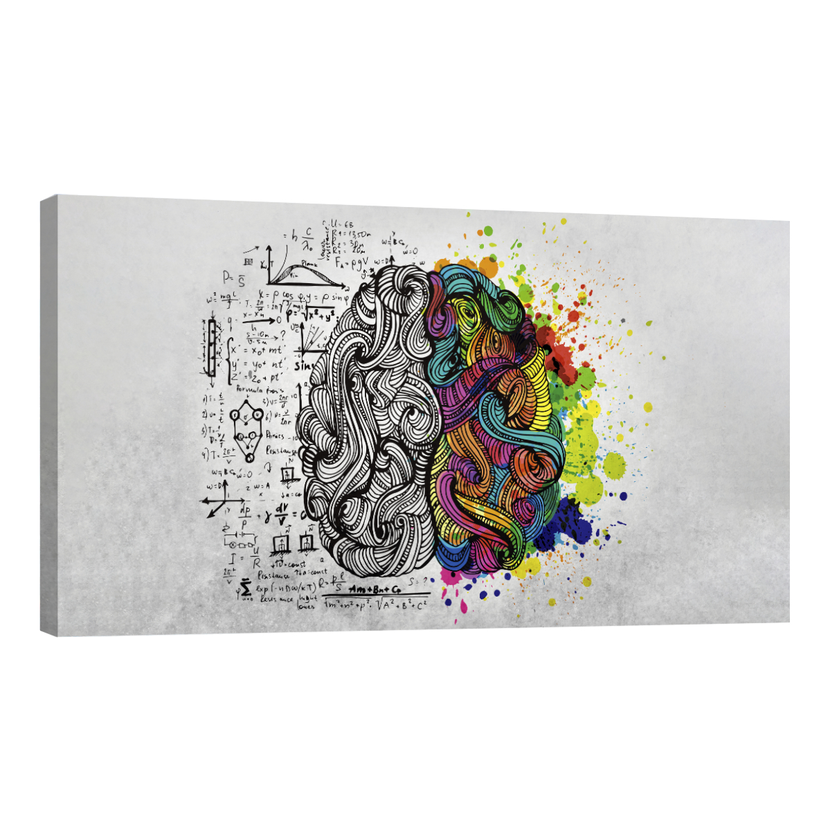 Cuadro Canvas Revolution Esquema Cerebro Colores Panorámico 120 x 60