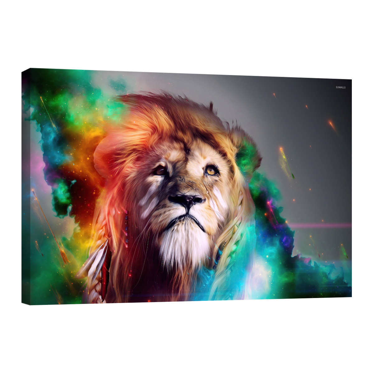 Cuadro Canvas Revolution León de Colores Rectangular 90 x 60