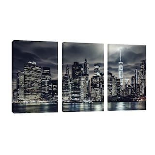 Foto 1 | Cuadro Canvas Revolution Tríptico Vertical New York De Noche Set De 3 Piezas 25 x 38 cm c/u