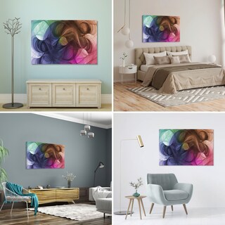 Foto 3 | Cuadro Canvas Revolution Abstracto Olas Minimalistas Colores Rectangular 90 x 60