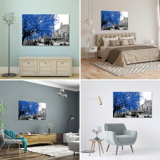 Foto 3 | Cuadro Canvas Revolution Nueva York Otoño Azul Rectangular