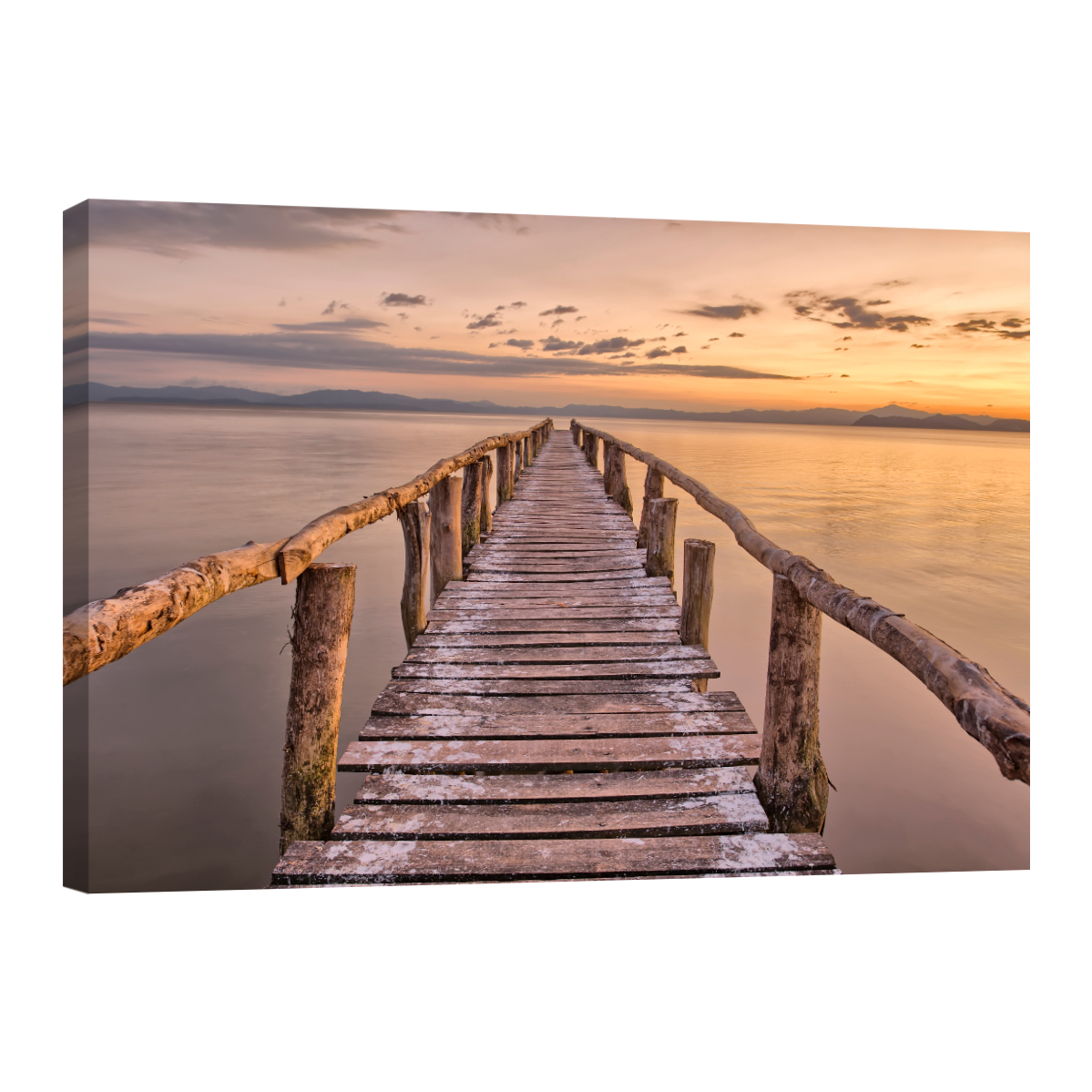 Cuadro Canvas Revolution Playa Muelle Rustico Rectangular 90 x 60