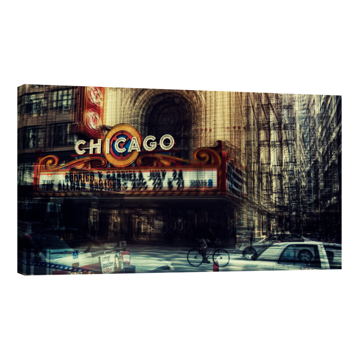 Cuadro Canvas Revolution Teatro Chicago Vintage Panorámico