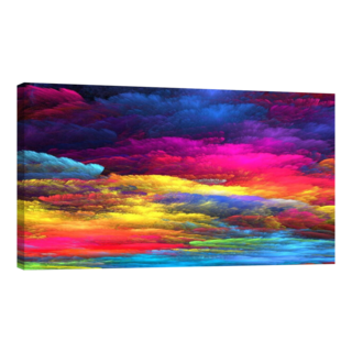Foto 1 | Cuadro Canvas Revolution Abstracto Nubes Coloridas Panorámico