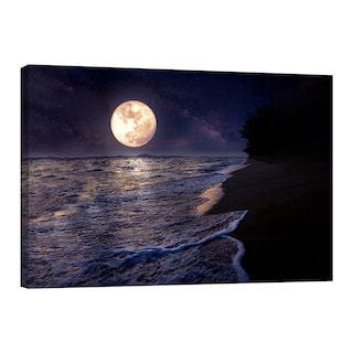 Foto 1 | Cuadro Canvas Revolution 90 x 60 Playa Mar Luna Llena Luz Rectangular