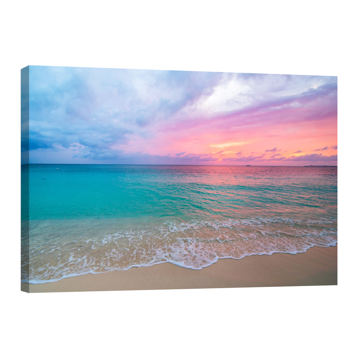 Cuadro Canvas Revolution Playa Atardecer Rosa 90 x 60 cm