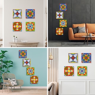 Foto 3 | Cuadro Canvas Revolution Cuadríptico Talavera Mexicana Set De 4 Piezas 30 x 30 cm c/u