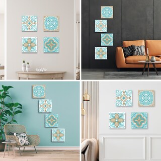 Foto 3 | Cuadro Canvas Revolution Cuadríptico Azulejo Portugués Set De 4 Piezas 30 x 30 cm c/u