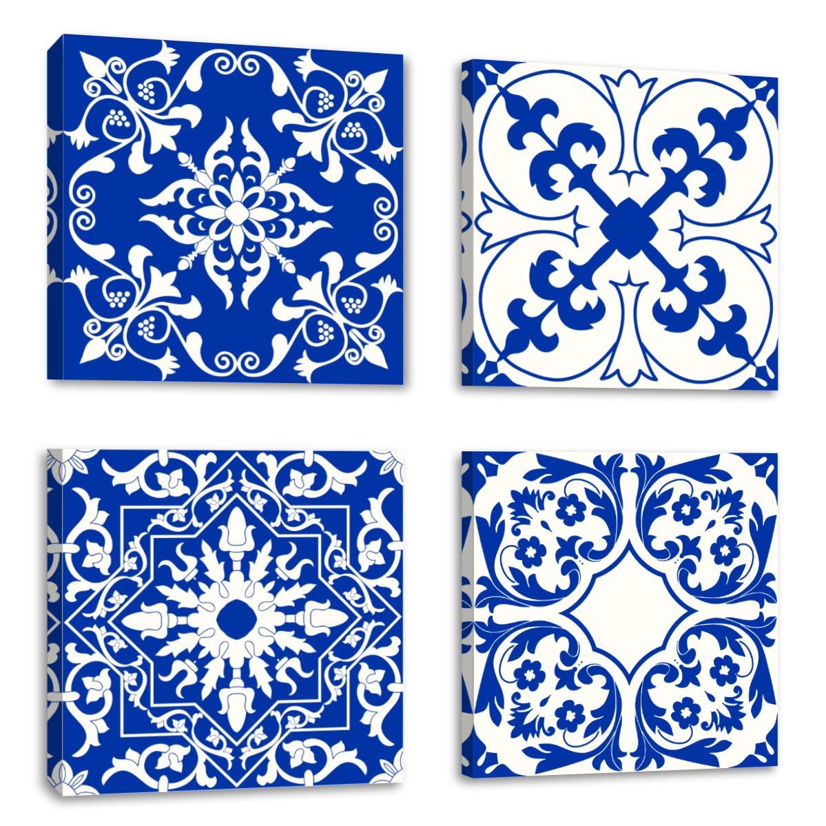 Cuadro Canvas Revolution Cuadríptico Azulejo De Victoriano Set De 4 Piezas 30 x 30 cm c/u