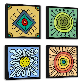 Foto 1 | Cuadro Canvas Revolution Cuadríptico Textura Talavera Set De 4 Piezas 30 x 30 cm c/u