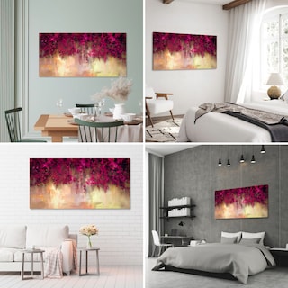 Foto 3 | Cuadro Canvas Revolution Abstracto Flores Moradas 160 x 80 cm