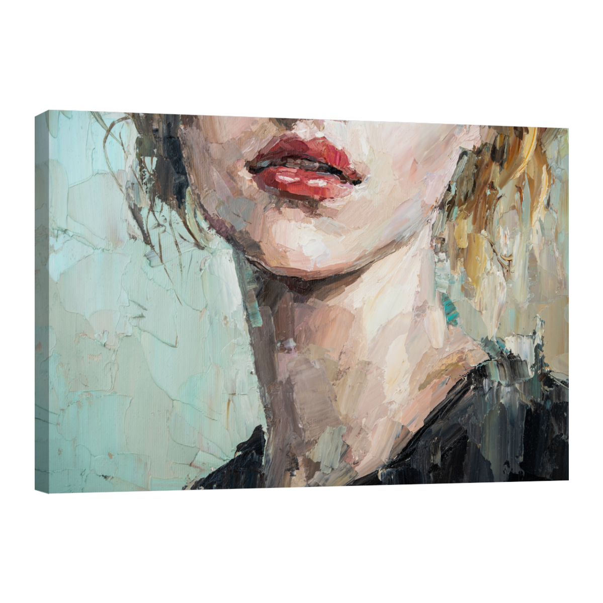 Foto 2 pulgar | Cuadro Canvas Revolution Pintura Impresa Retrato De Labios De Mujer 120 x 80 cm