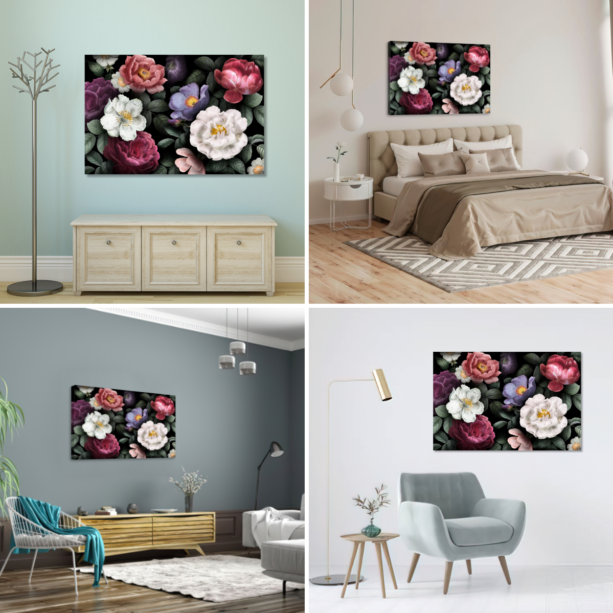 Foto 4 pulgar | Cuadro Canvas Revolution 120 X 80 CM Pintura Impresa Flores Vintage