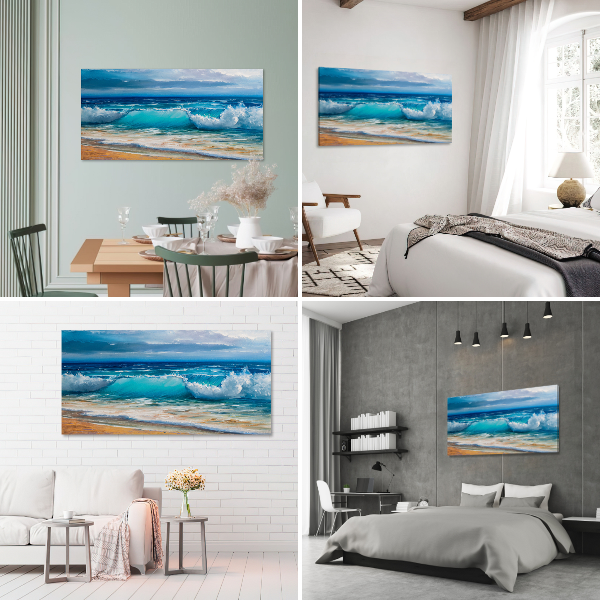Foto 4 pulgar | Cuadro Canvas Revolution 160 X 80 CM Pintura Impresa Playa y Olas de Mar