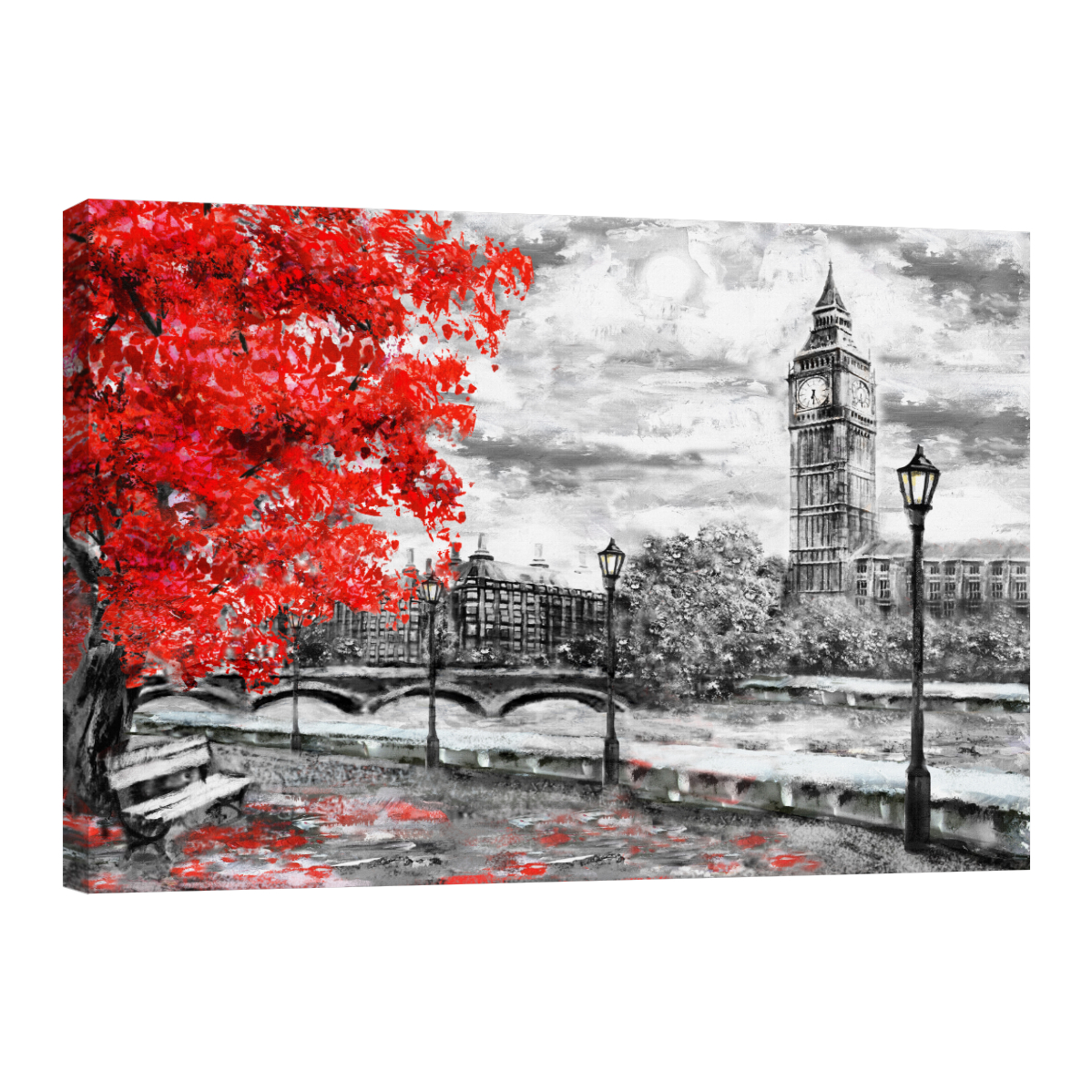 Cuadro Canvas Revolution 120 X 80 CM Pintura Impresa Londres Bajo Otoño