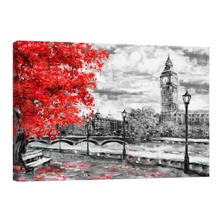 Foto 1 | Cuadro Canvas Revolution 120 X 80 CM Pintura Impresa Londres Bajo Otoño