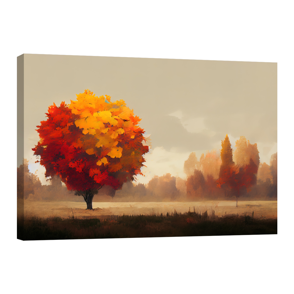 Cuadro Canvas Revolution Pintura Impresa Árbol En Otoño 120 x 80 cm