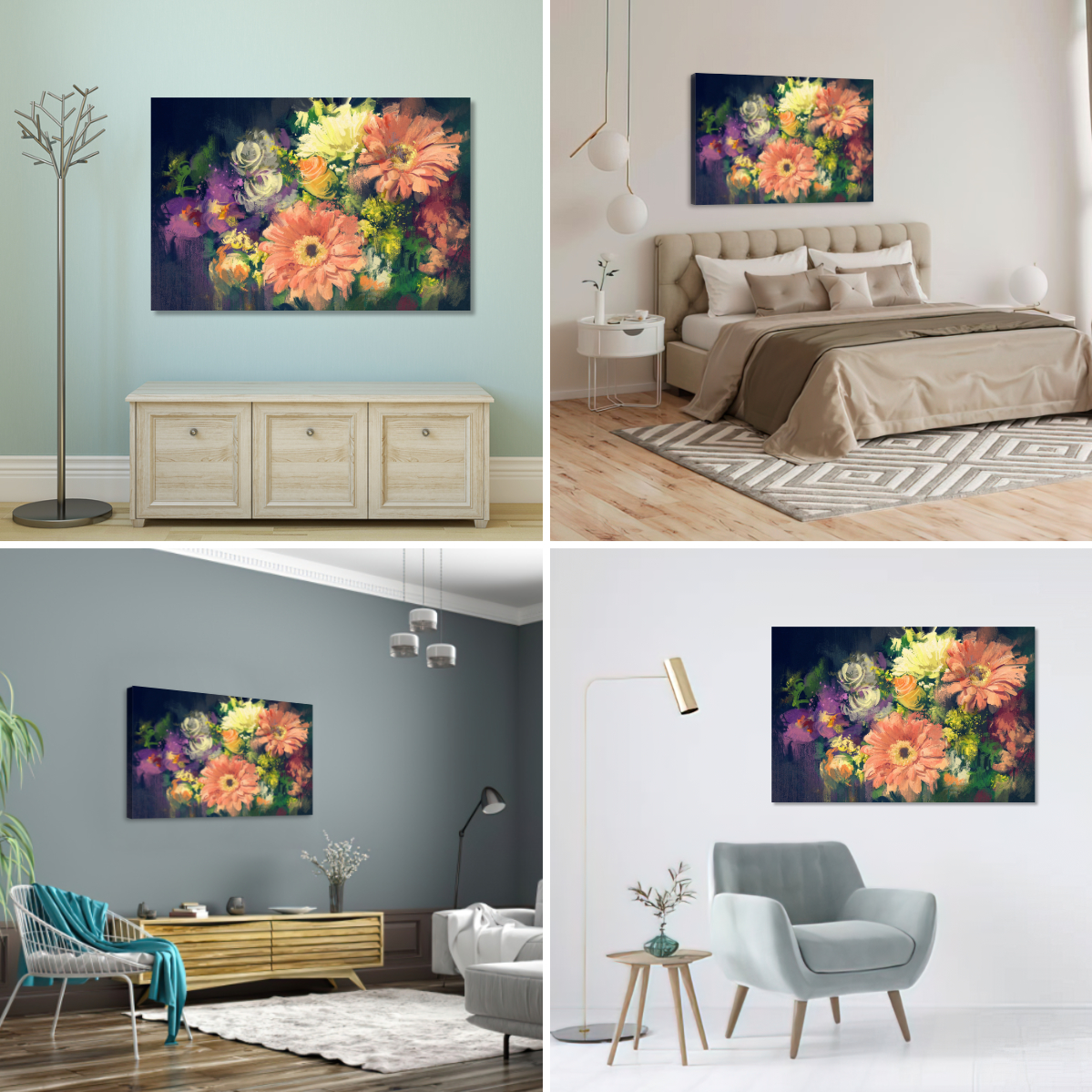 Foto 4 pulgar | Cuadro Canvas Revolution 120 X 80 CM Pintura Impresa Bouquet de Flores