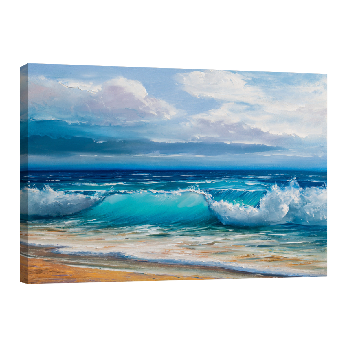 Cuadro Canvas Revolution 120 X 80 CM Pintura Impresa Playa y Olas de Mar