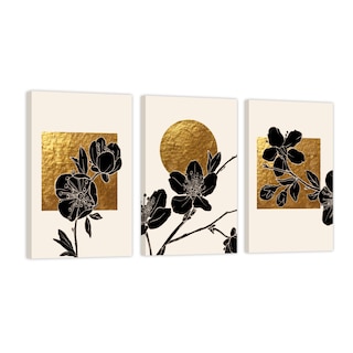 Foto 1 | Cuadro Canvas Revolution Tríptico Vertical Flores Y Geometría Set De 3 Piezas 30 X 45 Cm C/u