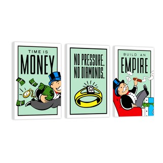 Foto 1 | Cuadro Canvas Revolution Tríptico Vertical Monopoly Pack 3 Set De 3 Piezas 30 x 45 cm c/u