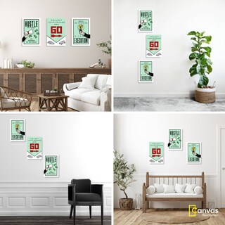 Foto 3 | Cuadro Canvas Revolution Tríptico Vertical Monopoly Pack 2 Set De 3 Piezas 30 x 45 cm c/u