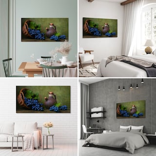 Foto 3 | Cuadro Canvas Revolution 120 x 60 cm Canasto Con Uvas Moradas