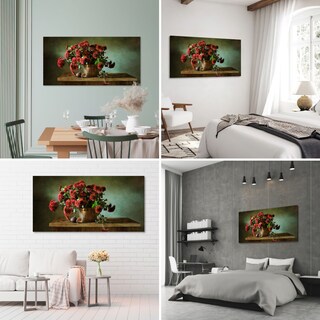 Foto 3 | Cuadro Canvas Revolution 120 x 60 cm Flores Rojas De Otoño