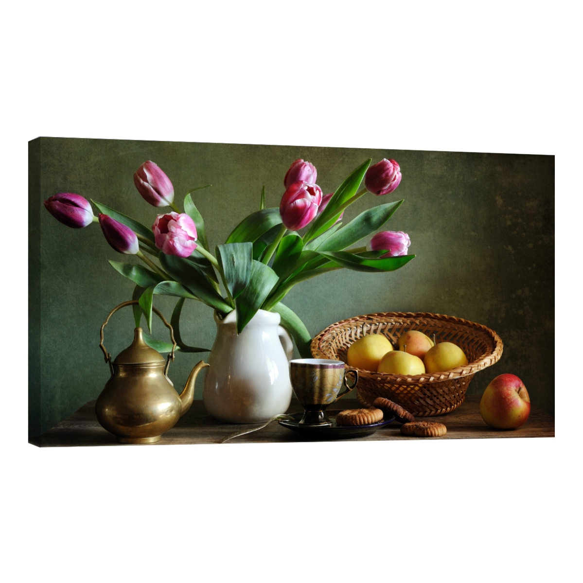 Cuadro Canvas Revolution 120 x 60 cm - Tulipanes con Manzanas