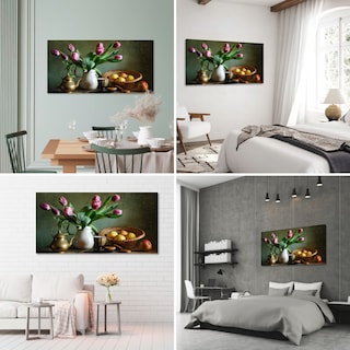 Foto 3 | Cuadro Canvas Revolution 120 x 60 cm - Tulipanes con Manzanas