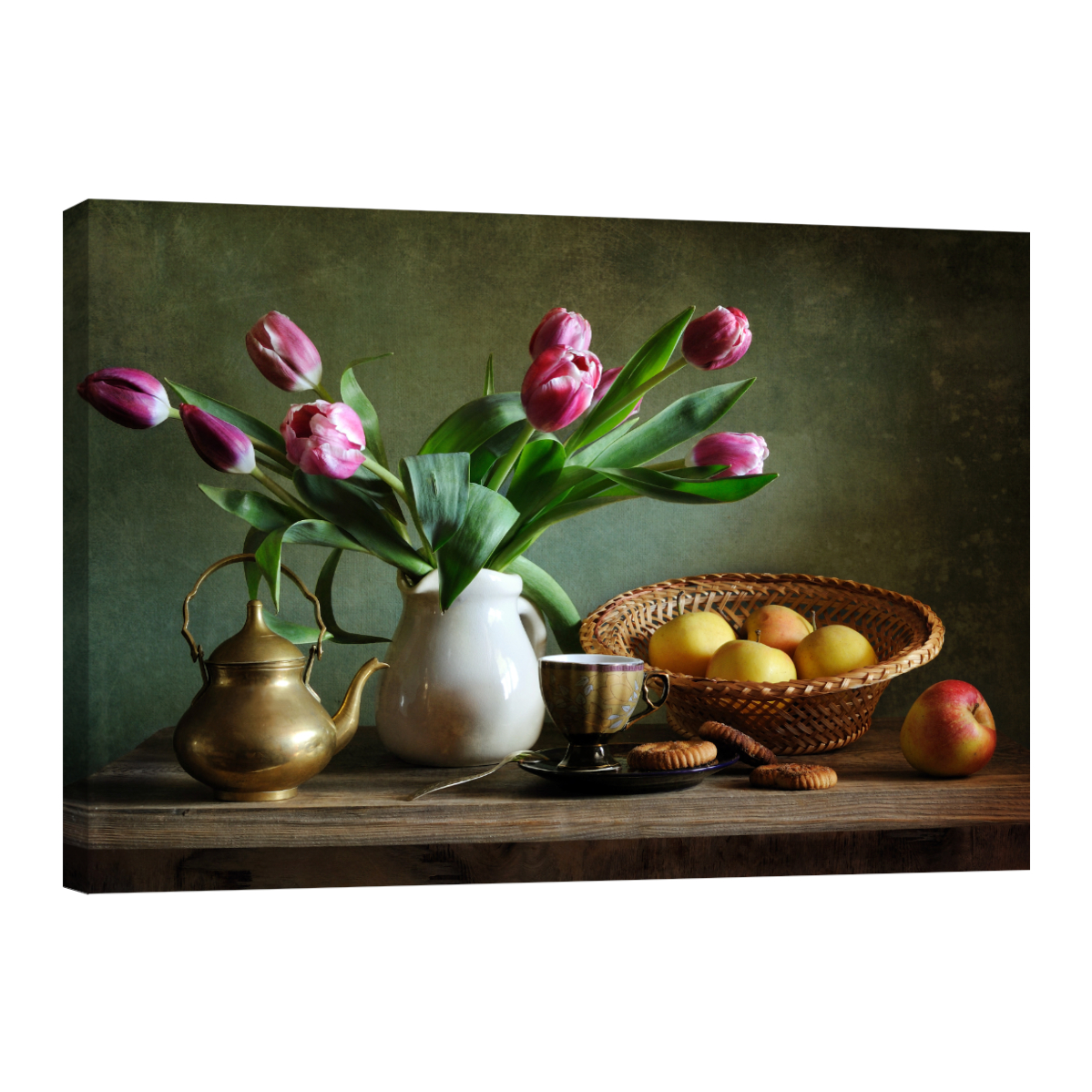 Cuadro Canvas Revolution 90 x 60 cm - Tulipanes con Manzanas