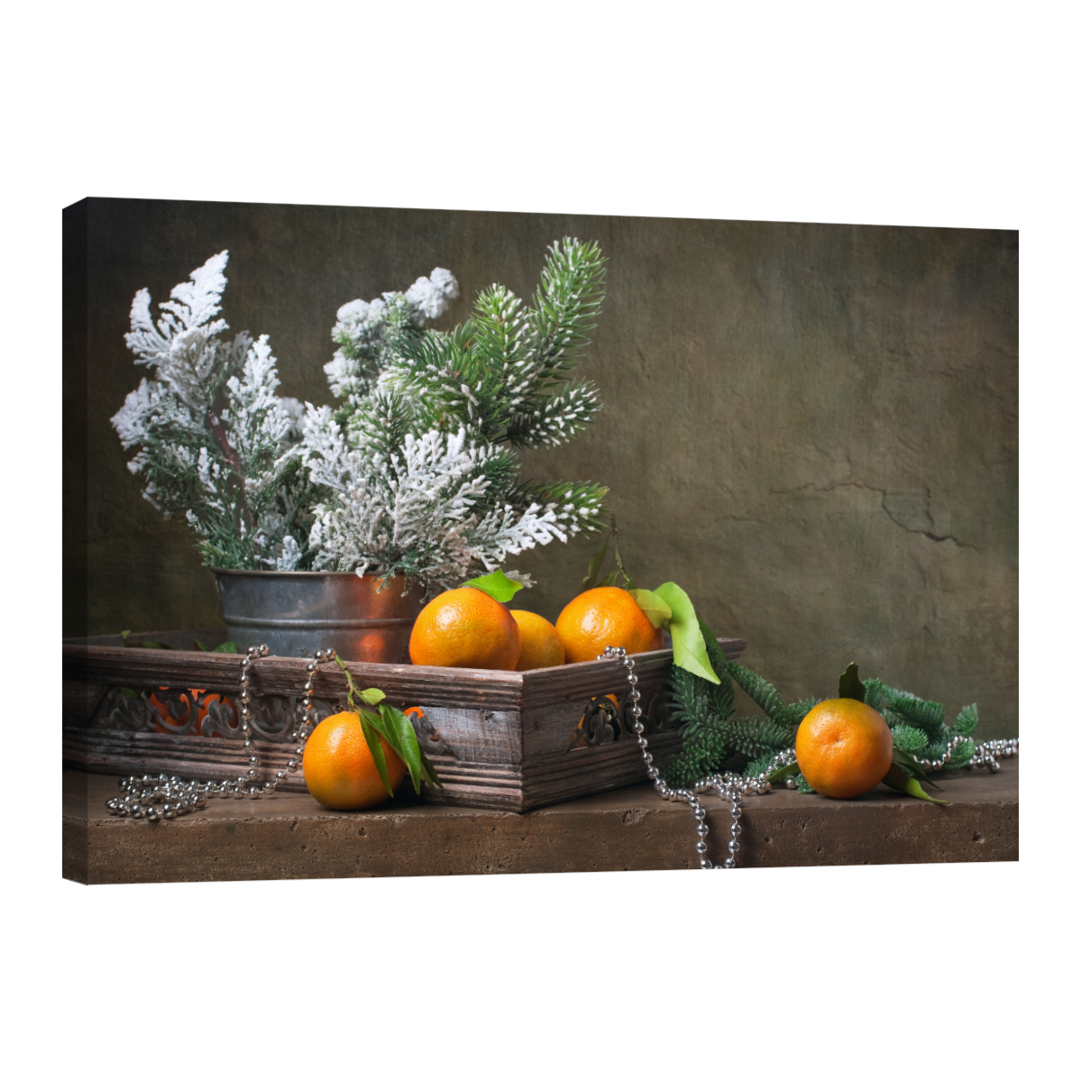 Cuadro Canvas Revolution 90 x 60 cm - Mandarinas con Ornamentos