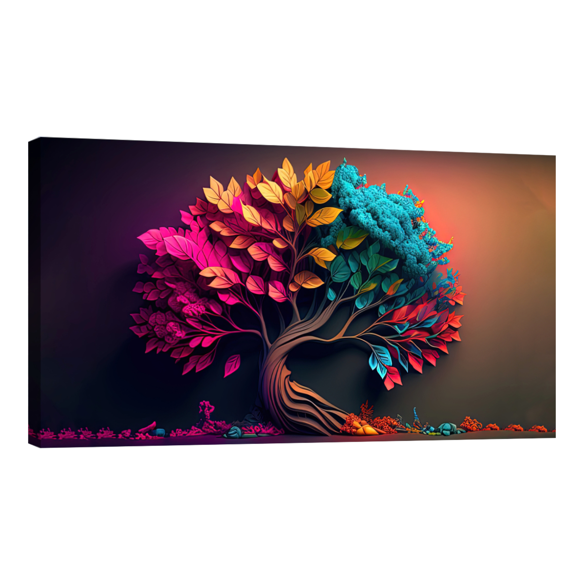 Cuadro Decorativo Canvas Revolution Árbol Colorido 160 x 80 cm