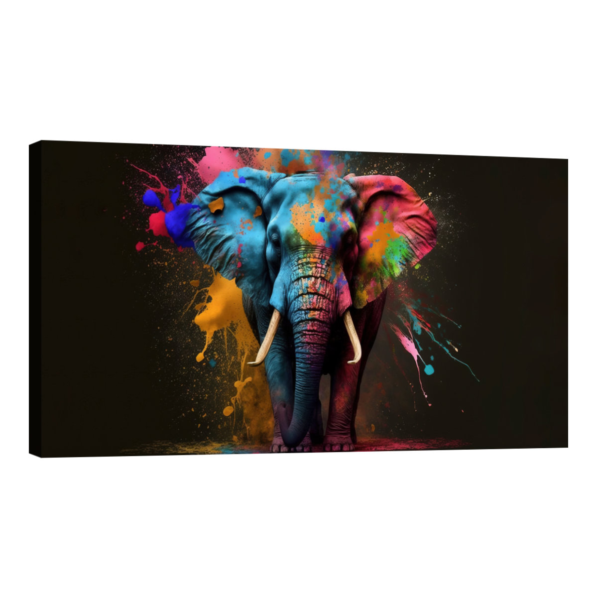 Foto 2 pulgar | Cuadro Canvas Revolution 120 x 60 cm Multicolor - Elefante Feliz