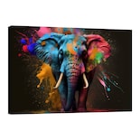 Cuadro Canvas Revolution 90 x 60 cm Elefante Feliz Colorido