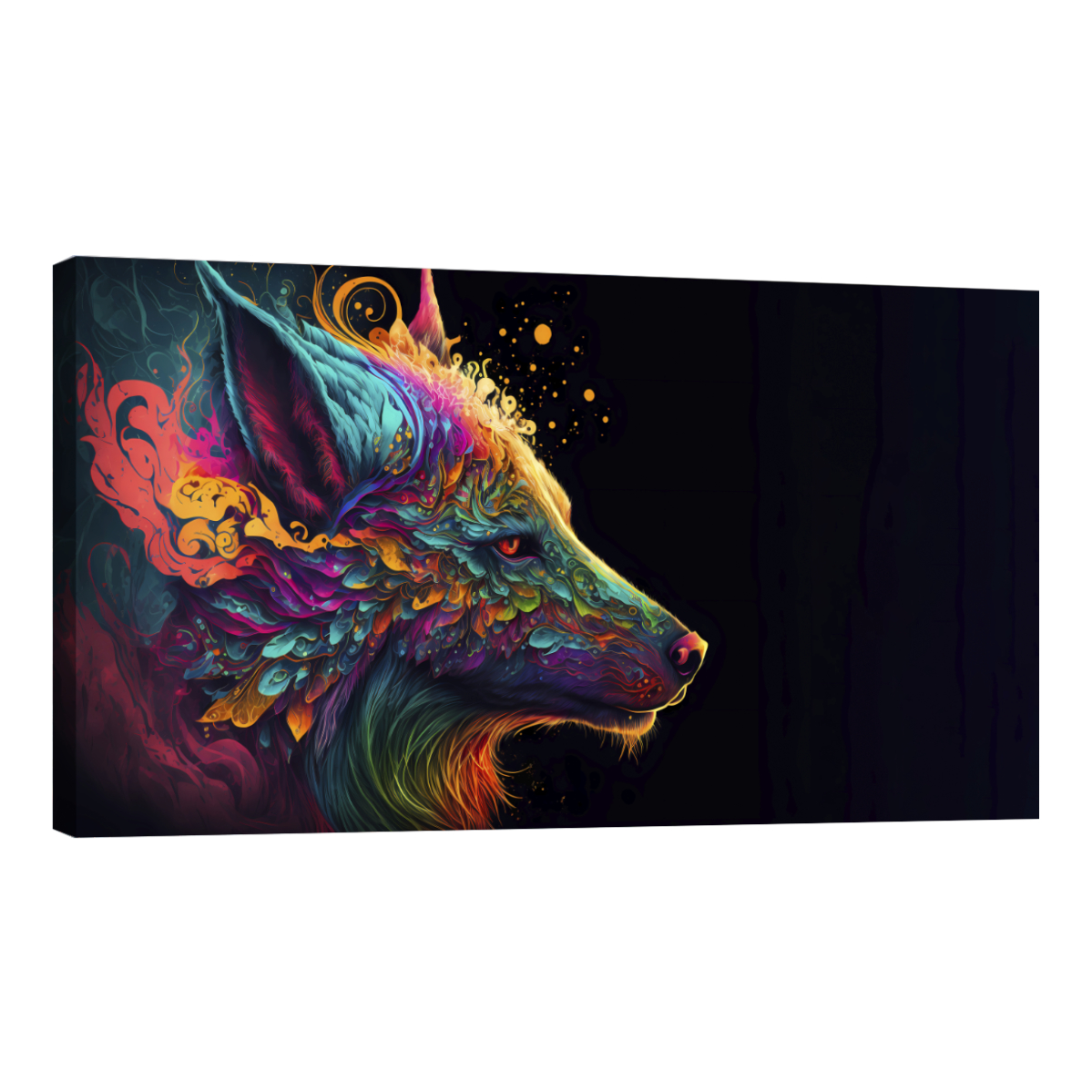 Cuadro Canvas Revolution 120 x 60 cm Multicolor - Lobo Colorido