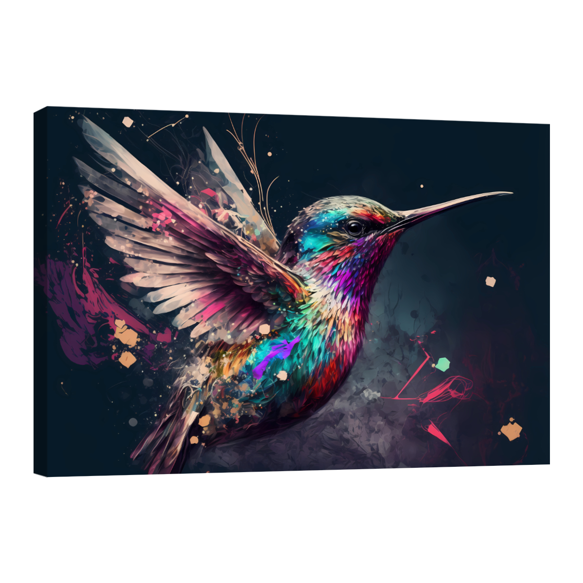 Cuadro Canvas Revolution 90 x 60 cm Multicolor - Colibrí