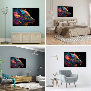 Foto 2 | Cuadro Canvas Revolution 120 X 80 CM Lobo Colorido