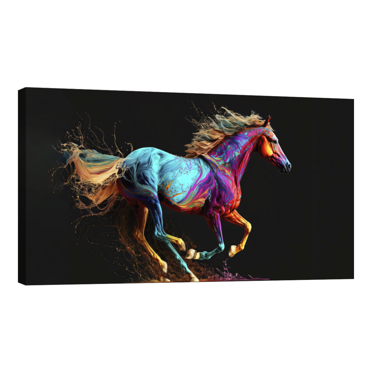 Cuadro Decorativo Canvas Revolution Caballo Colorido 160 x 80 cm