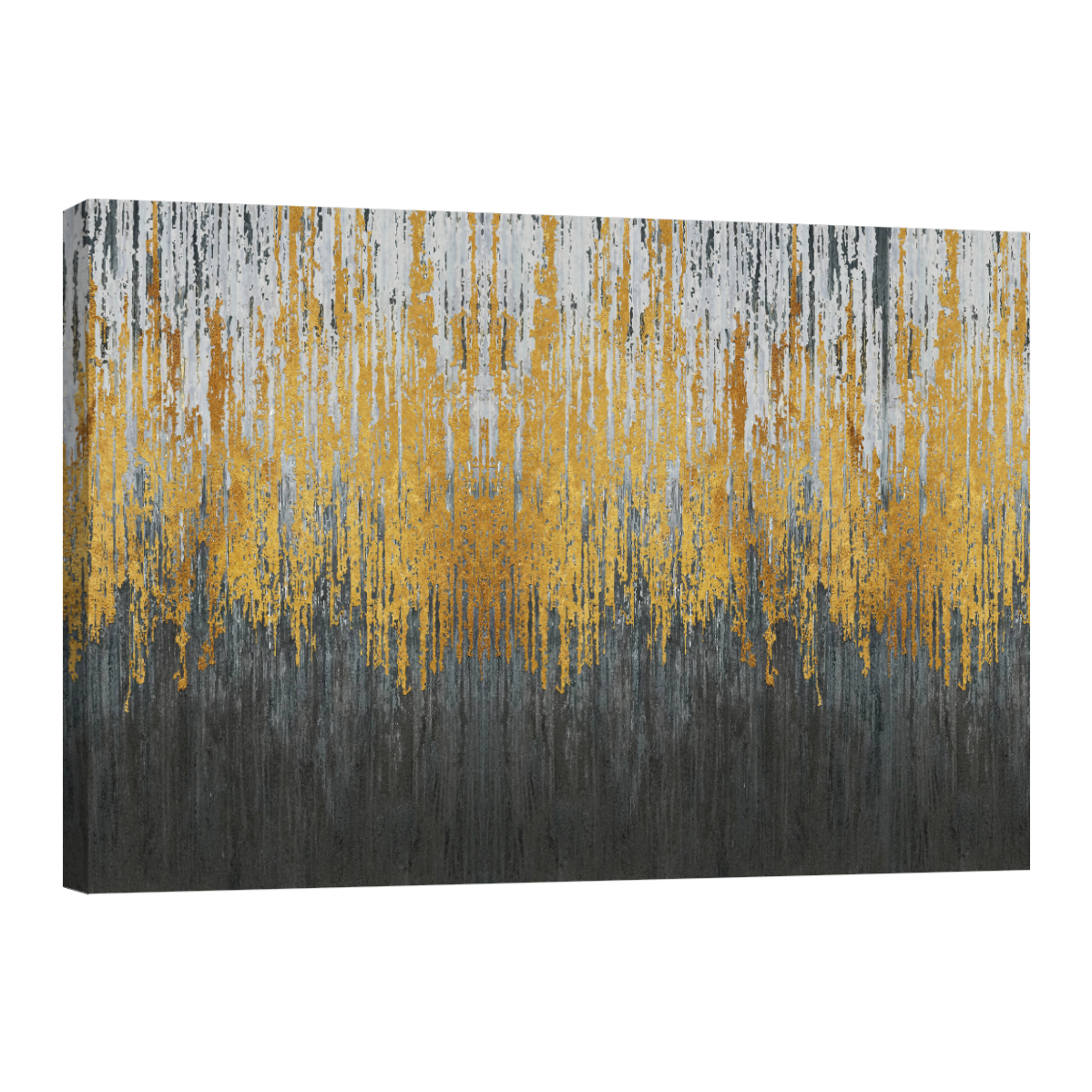 Cuadro Canvas Revolution 90 x 60 cm Corteza Gris y Dorada