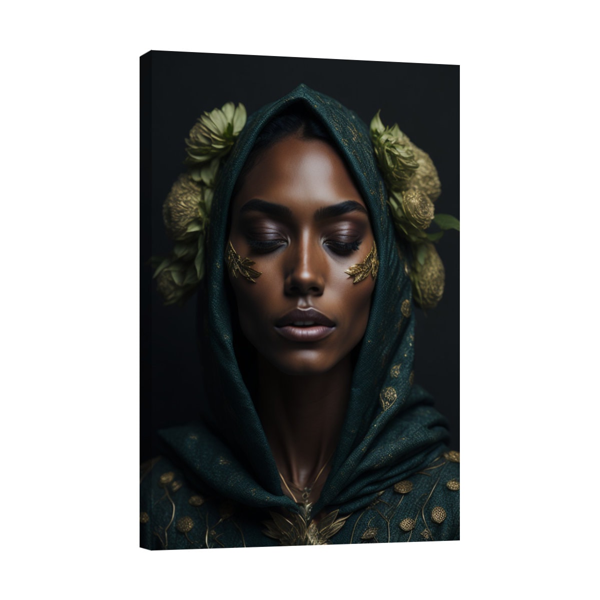 Cuadro Canvas Revolution 90 x 60 cm Mujer Ojos Cerrados $995