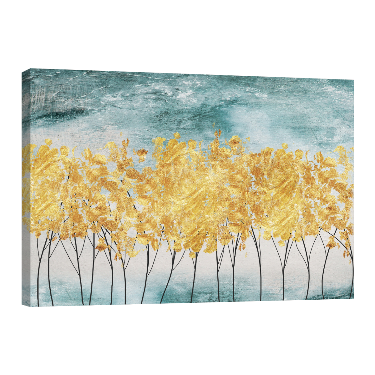 Cuadro Canvas Revolution 90 x 60 cm Arboles con Hojas Doradas