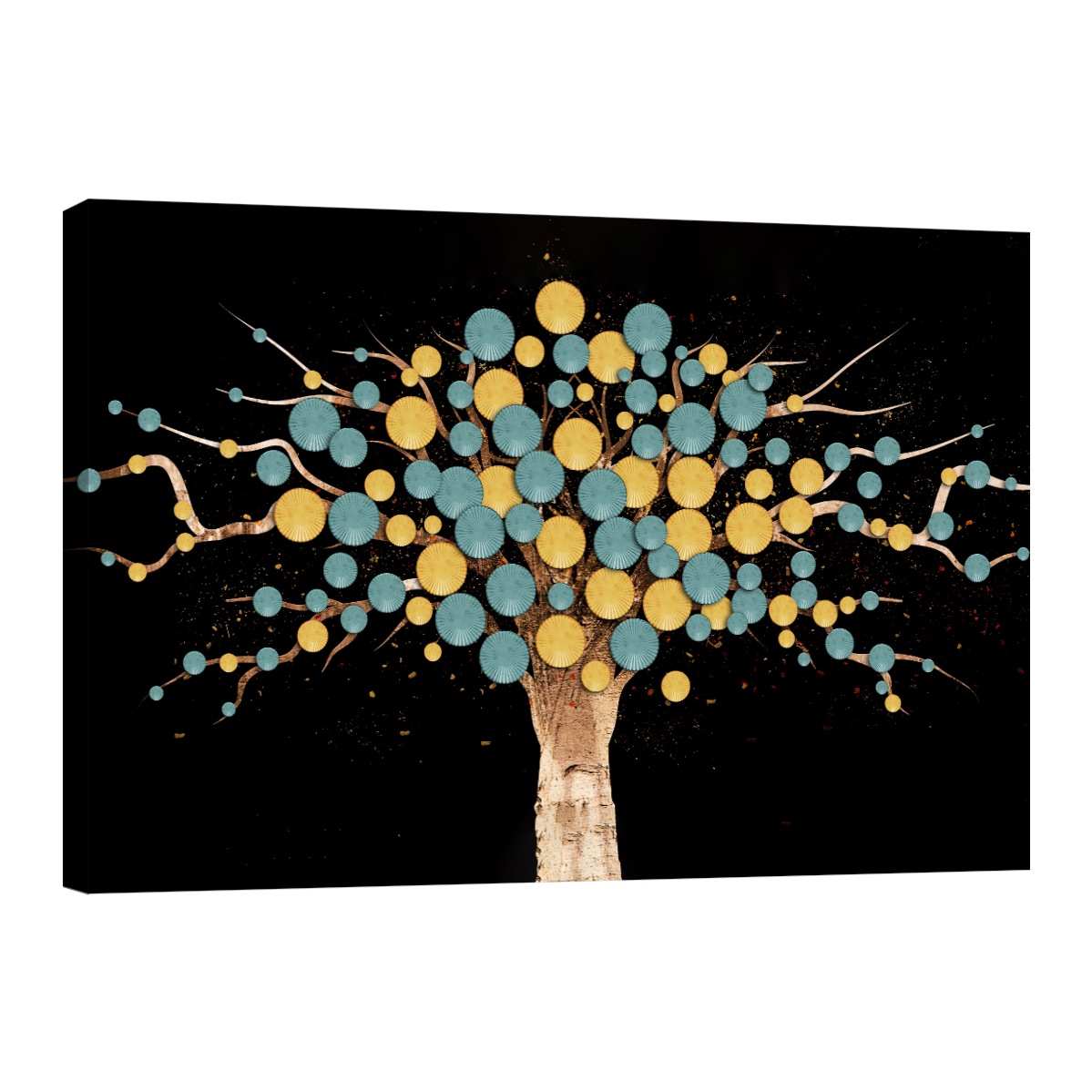 Cuadro Canvas Revolution 90 X 60 CM Árbol con Hojas Circulares