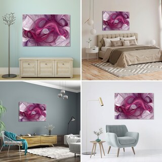 Foto 2 | Cuadro Canvas Revolution 120 X 80 CM Olas Fucsia Minimalistas