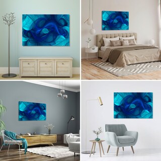 Foto 2 | Cuadro Canvas Revolution 120 X 80 CM Olas Cian Minimalistas