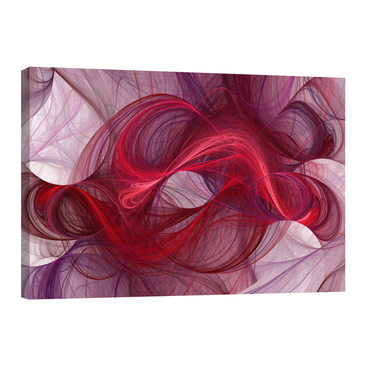 Cuadro Canvas Revolution 90 X 60 CM Olas Rojas Minimalistas