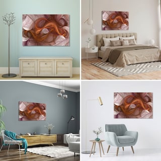 Foto 2 | Cuadro Canvas Revolution 120 x 80 cm Olas Cobre Minimalistas